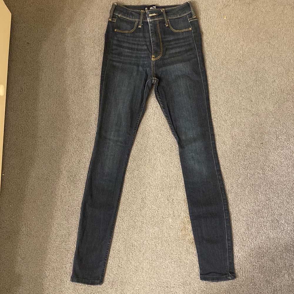 Hollister High Rise Dark Wash Jean Leggings Advanced Stretch